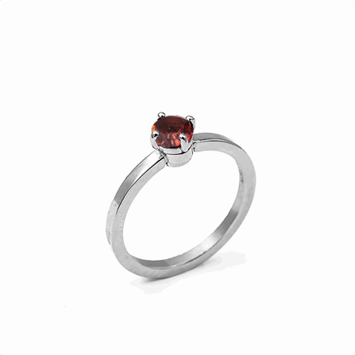 Bague en or gris & grenat