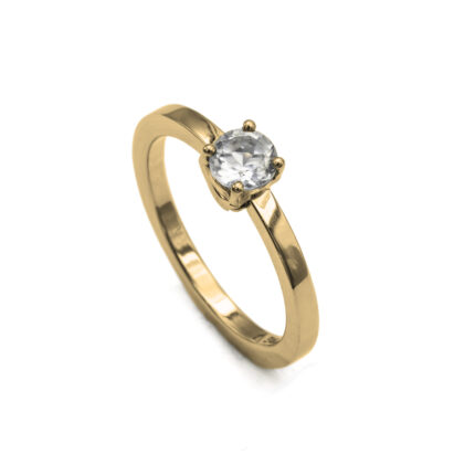Bague en or rose & cristal de roche M