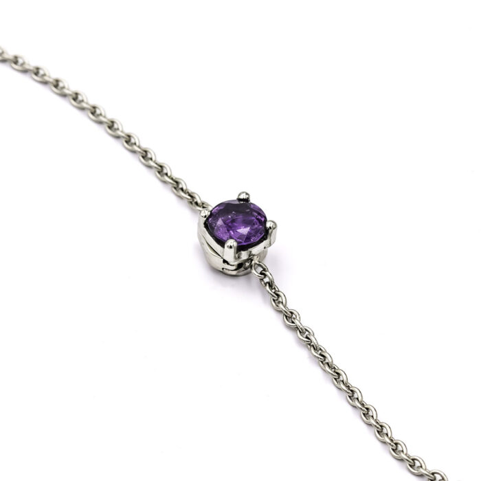 Bracelet acier & améthyste