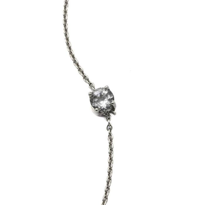 Bracelet en acier & Cristal de roche