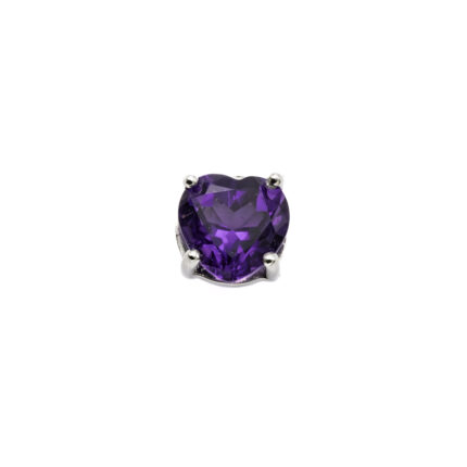 Gem acier amethyste coeur XL