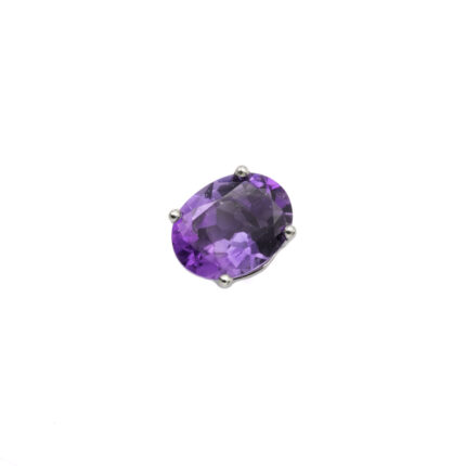 Gem en acier & amethyste ovale L