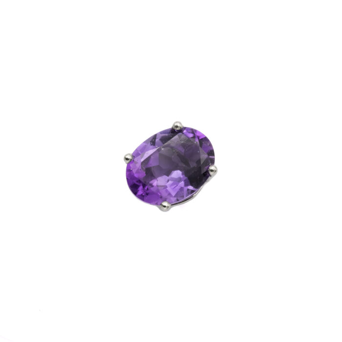 Gem en acier & amethyste ovale L