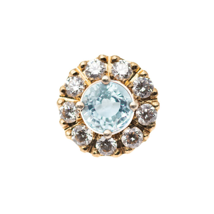Fleur Sauvage aigue-marine & diamants