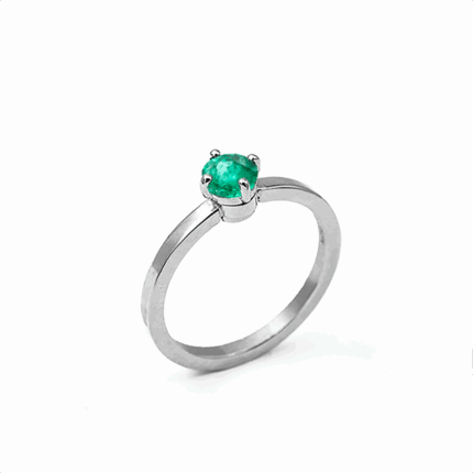 Bague en or gris & émeraude