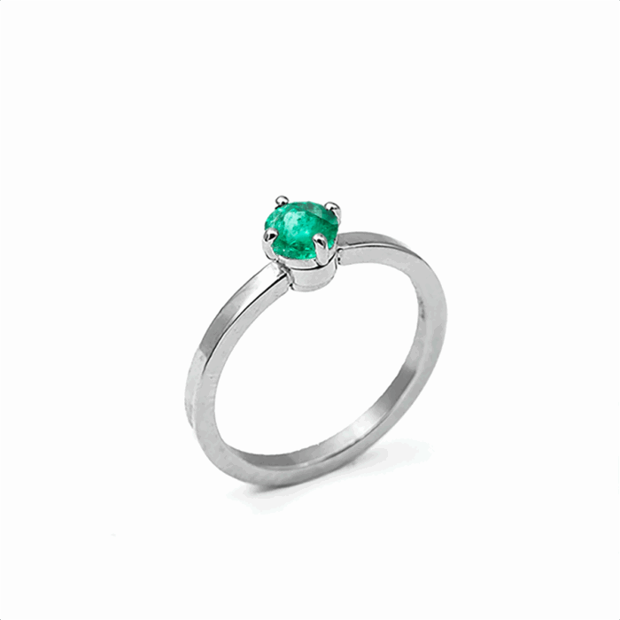 Bague en or gris & émeraude
