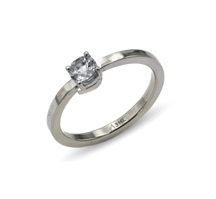 Bague en or gris & aigue marine M