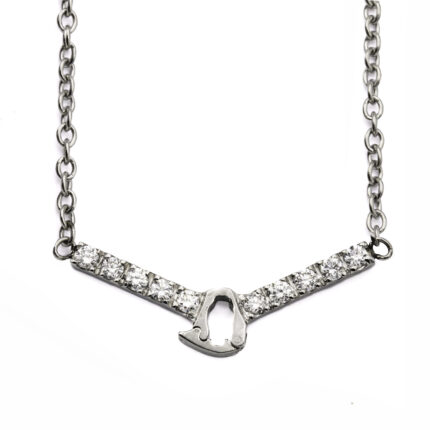 Colllier en acier sertis de diamants