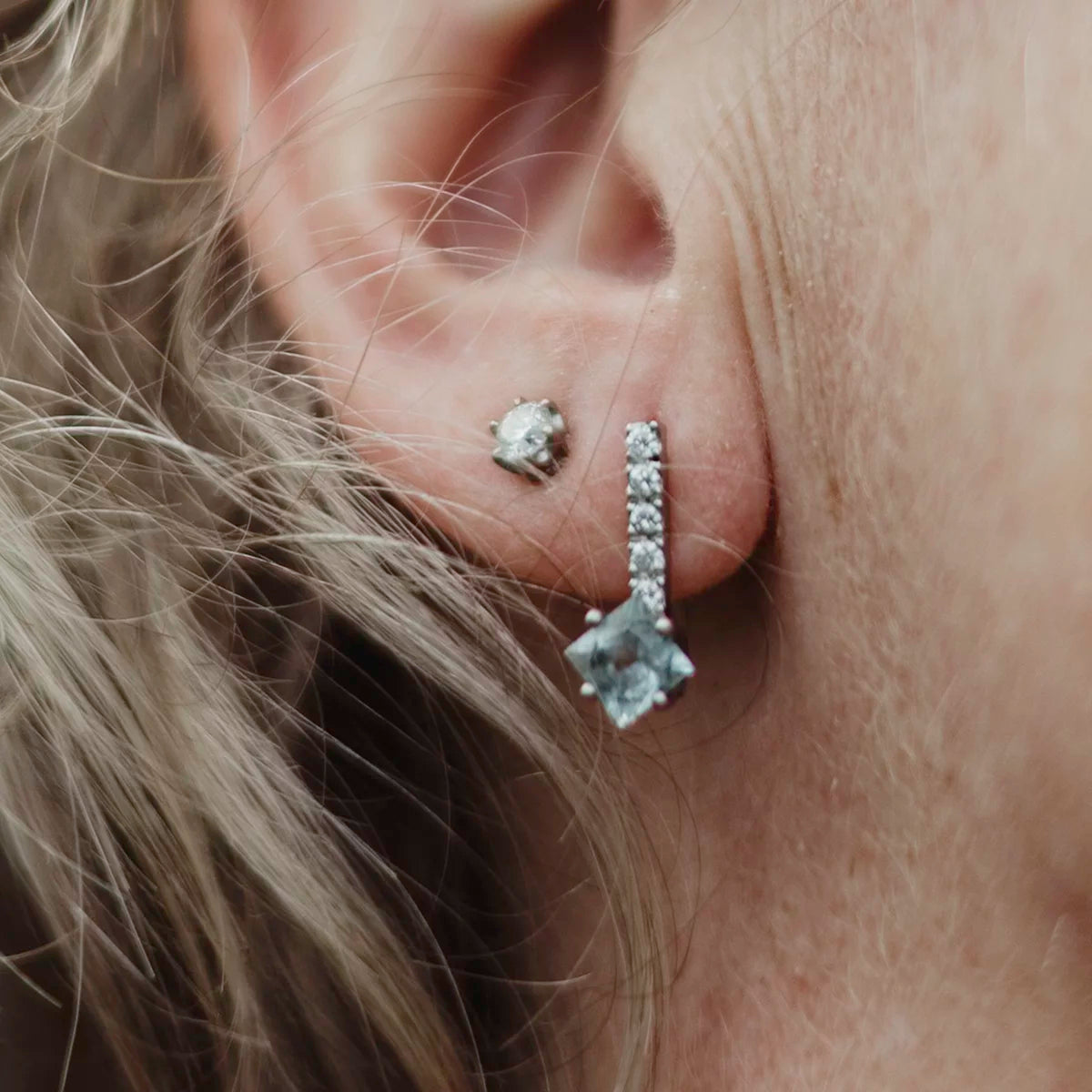 Diamond-Set Earrings