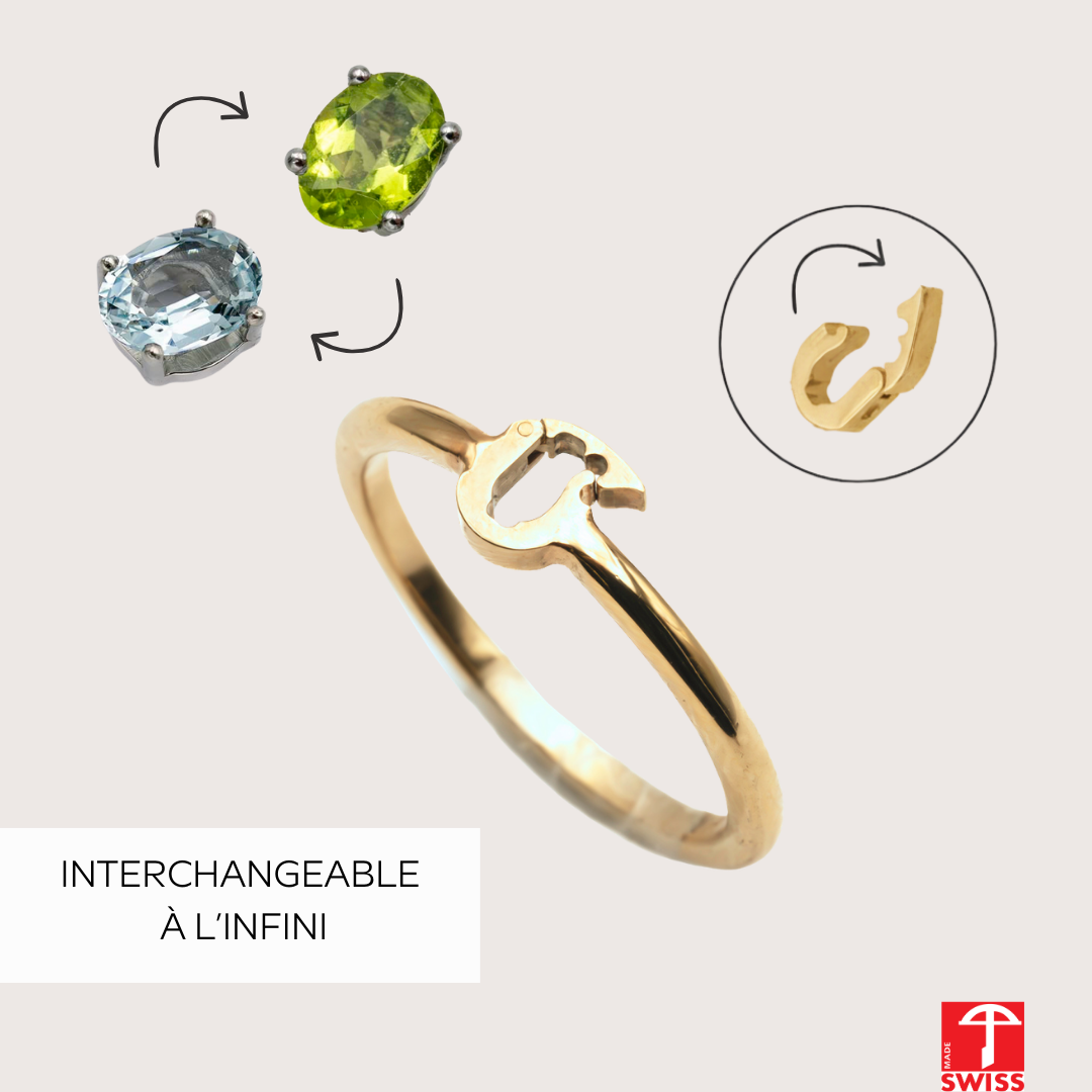 Customizable ring in yellow gold