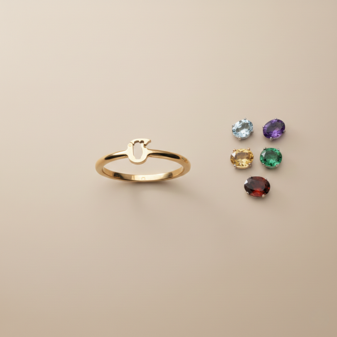 Customizable ring in yellow gold