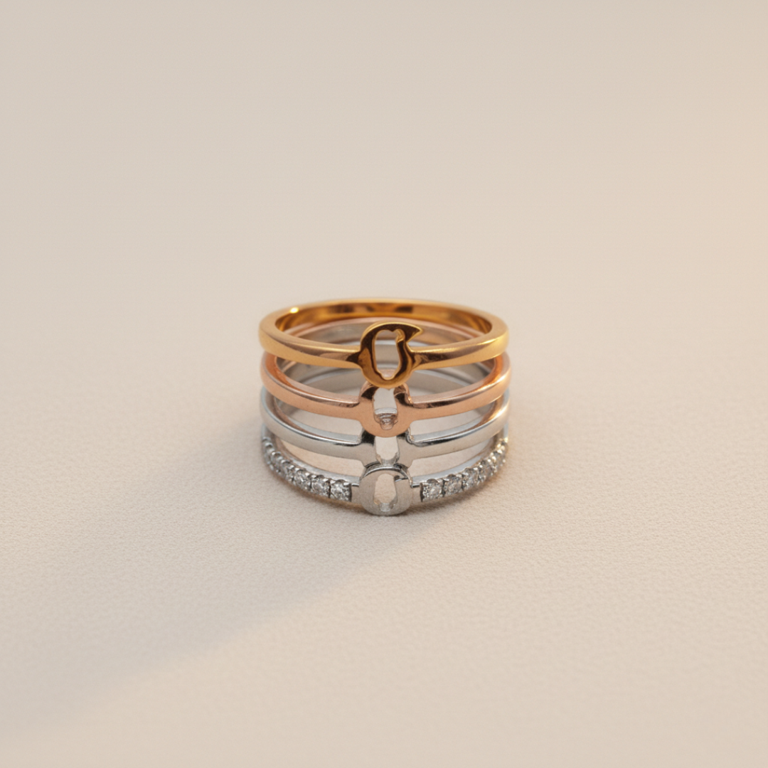 Bague interchangeable à pierres naturelles Akhal