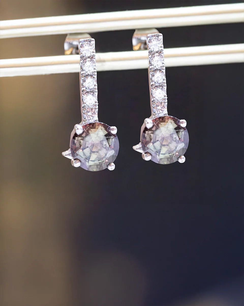 Diamond-Set Earrings