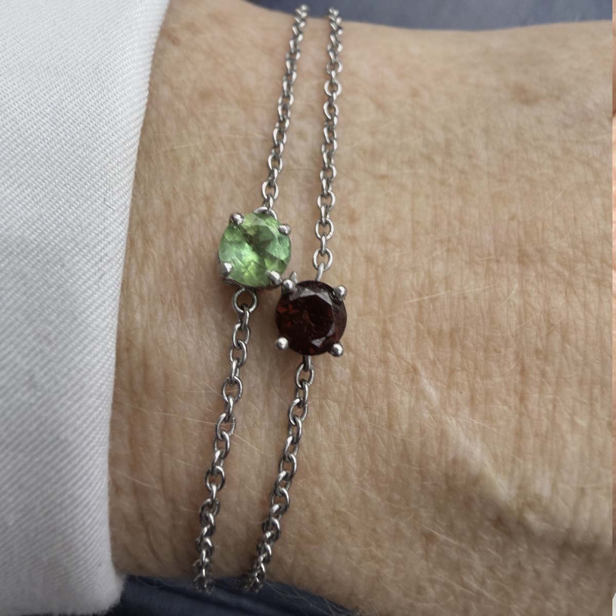 Bracelets Akhal avec pierres tourmalines, avis client Jeanne Image