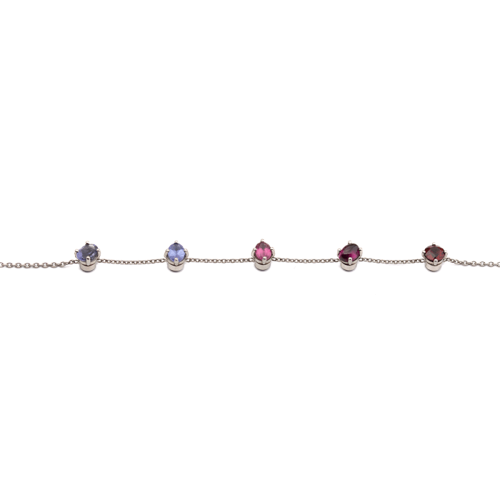 Gold bracelet with 5 natural stones