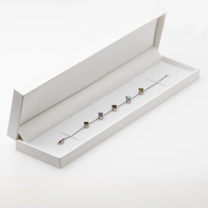 Gold bracelet with 5 natural stones - Image 3