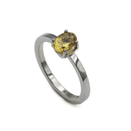 citrine steel ring