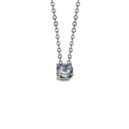 Collier en acier & aigue-marine M